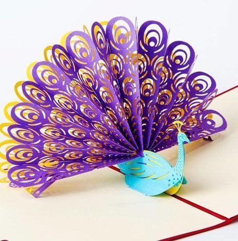 3D Pop Up Peacock Greeting Card - Nexellus