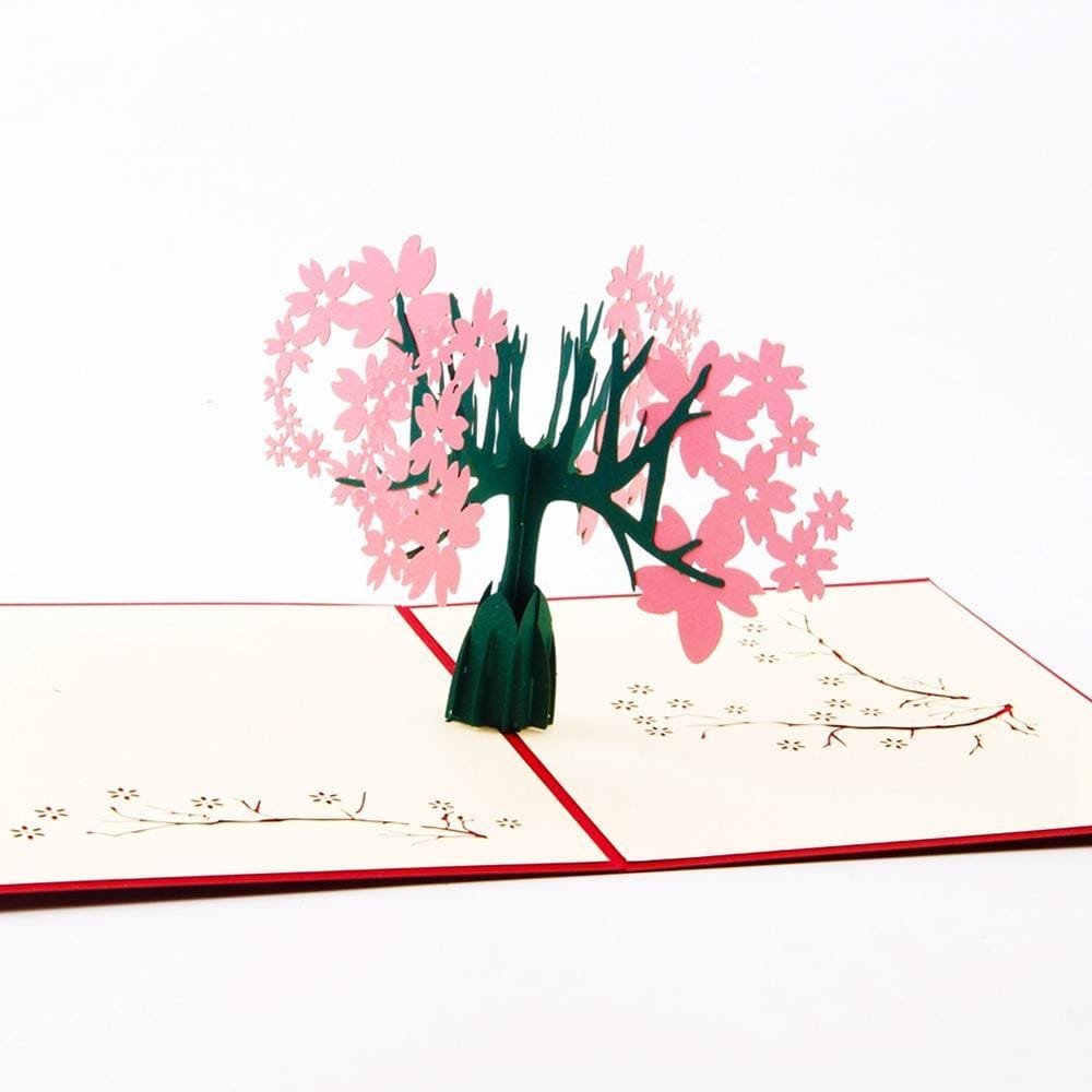3D Sakura with Lover 3D Pop Up Greeting Card - Nexellus