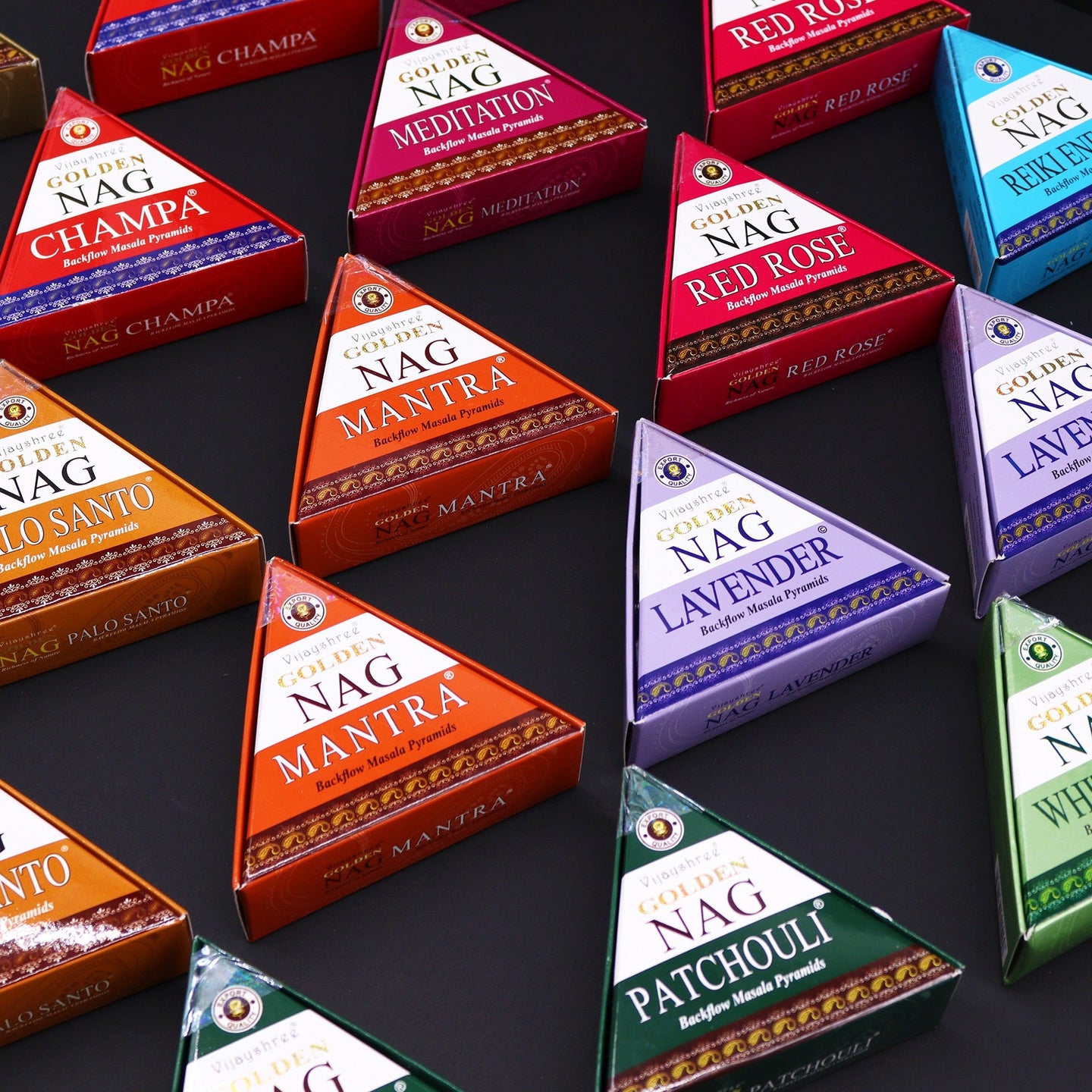 42g Jumbo Golden Nag - Meditation Backflow Incense Cones - Per case: 1 Piece - Nexellus