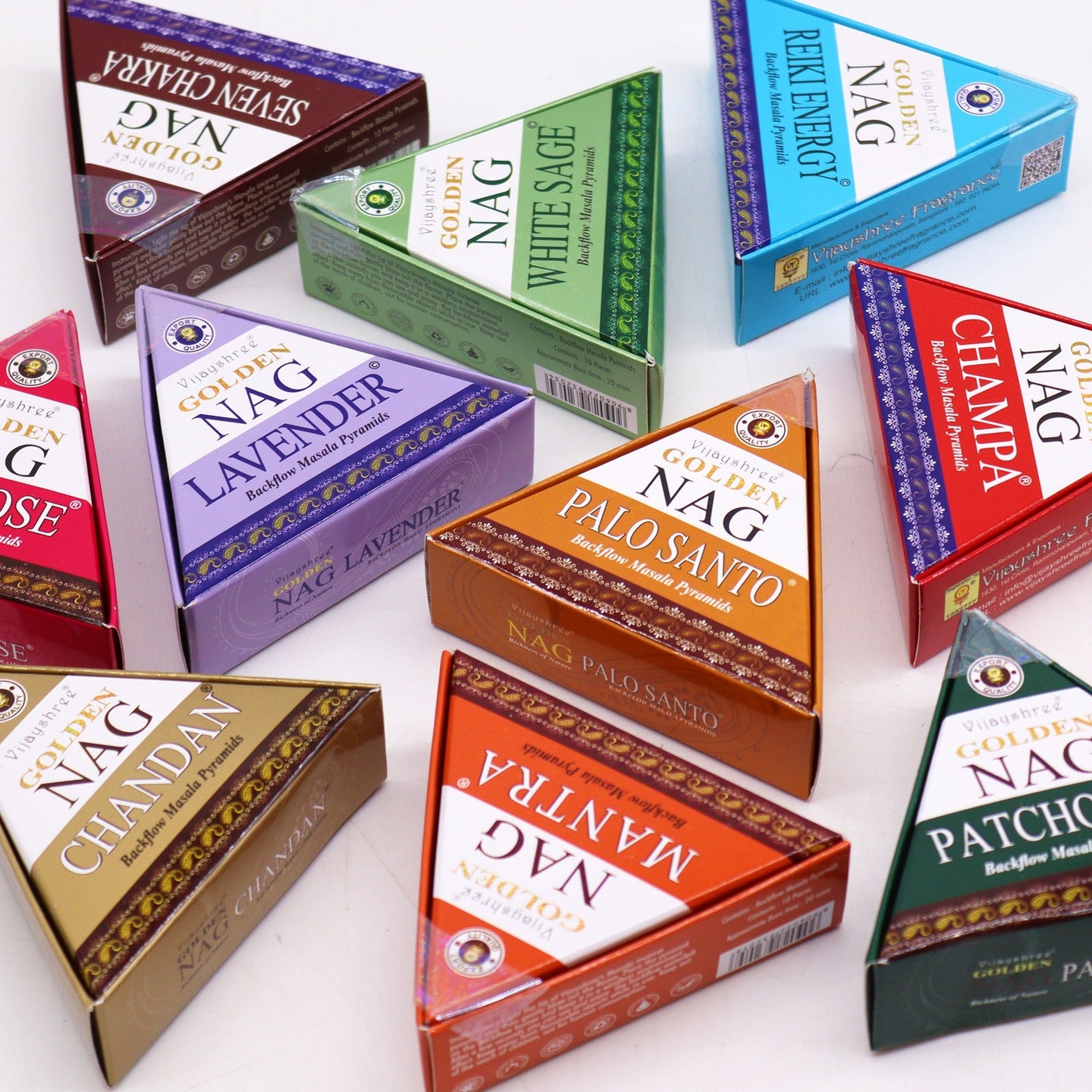 42g Jumbo Golden Nag - Seven Chakra Backflow Incense Cones - Per case: 1 Piece - Nexellus