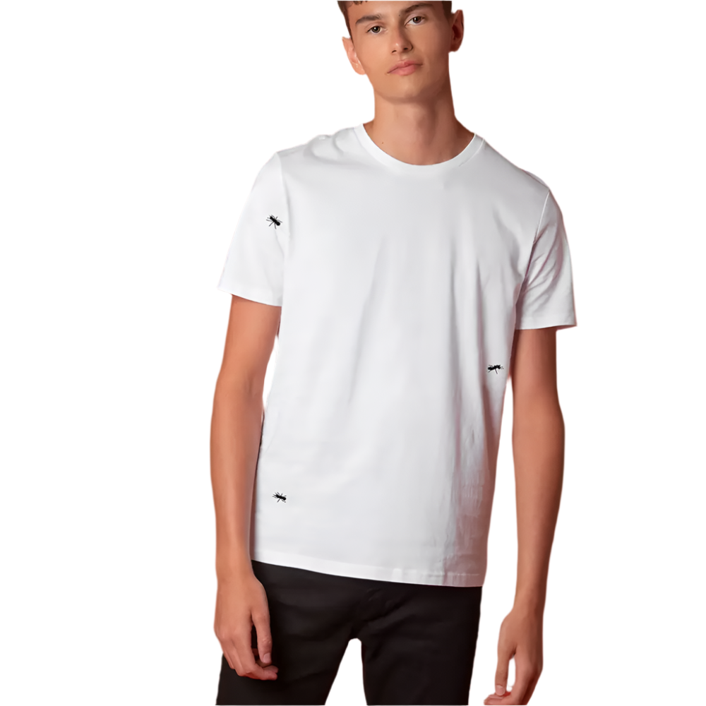 Ants Embroidered T-Shirt White Men - Nexellus