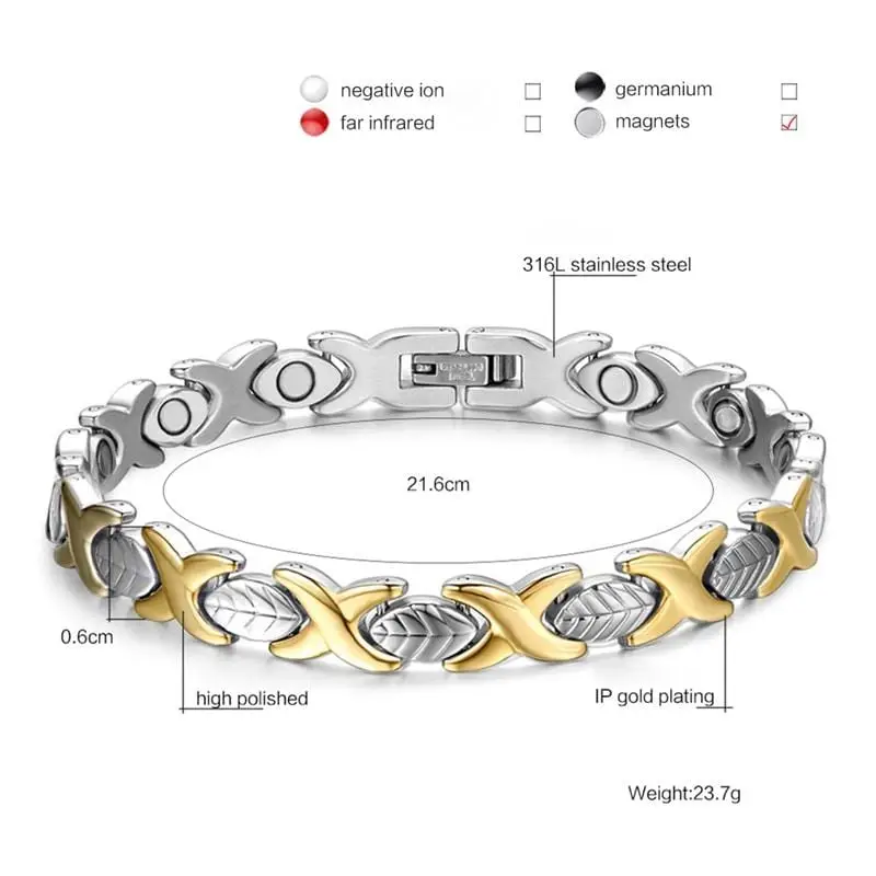 Leaf Gold Best Magnetic Health Bracelet for Women - Nexellus