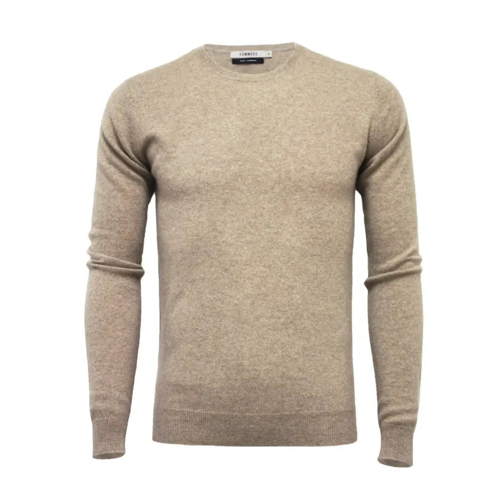 Camel Cashmere Crew Neck Sweater - Nexellus