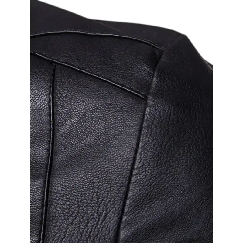 Men's motorcycle zipper stand collar leather jacket Nexellus