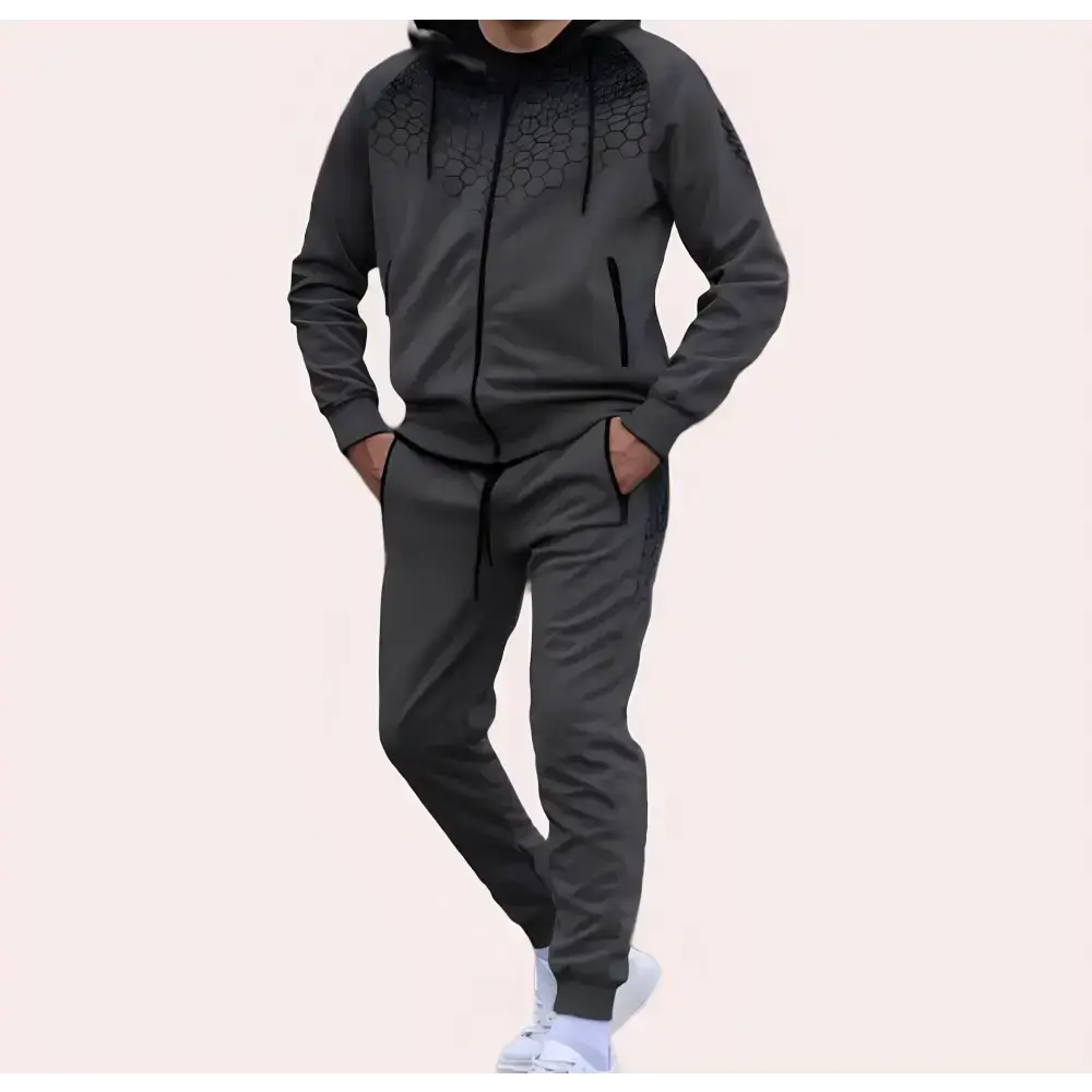 Men's performance zipper hoodie and sweatpants two piece set Nexellus