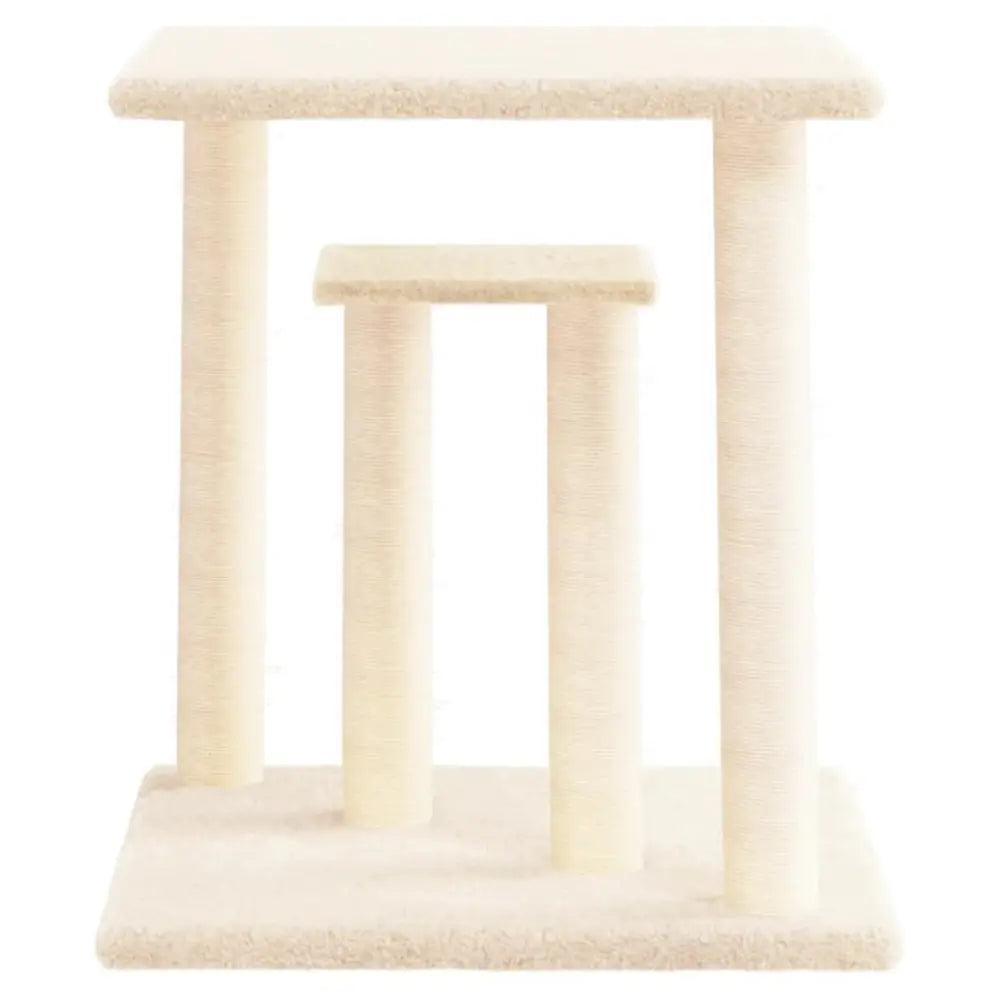 Vidaxl cat scratching posts with platforms cream 50 cm