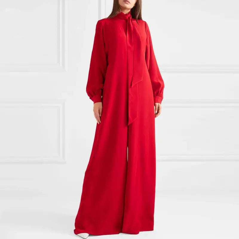 Women Loose Wide Leg Long Sleeve Jumpsuit Nexellus
