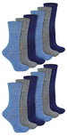 12 Pairs Ladies Diabetic Bamboo Socks - Nexellus