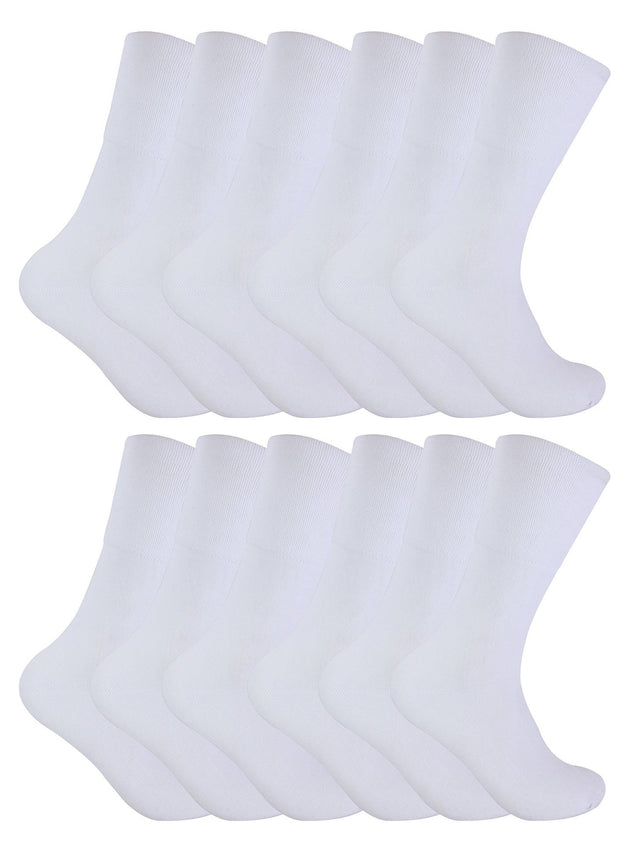 12 Pairs Mens Thermal Non Elastic Diabetic Socks - Nexellus