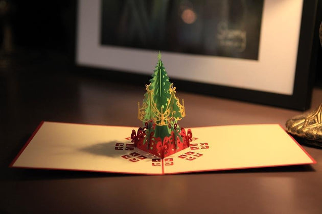 3D Pop Up Merry Christmas Tree Greeting Card - Nexellus