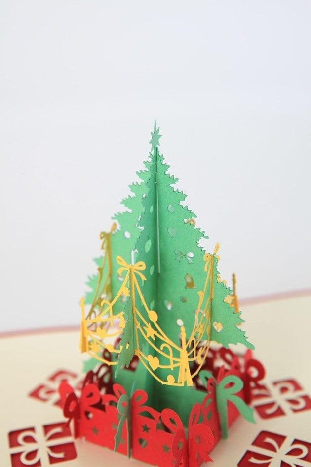 3D Pop Up Merry Christmas Tree Greeting Card - Nexellus