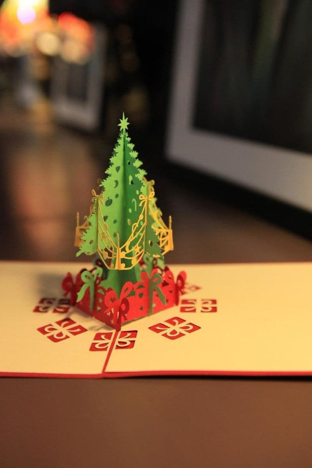 3D Pop Up Merry Christmas Tree Greeting Card - Nexellus