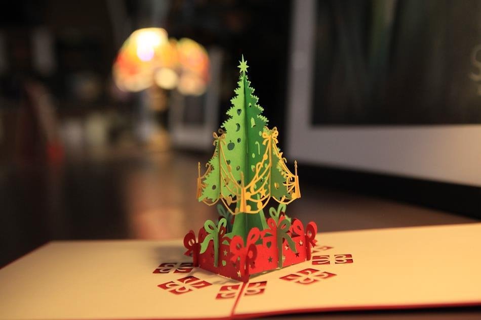 3D Pop Up Merry Christmas Tree Greeting Card - Nexellus