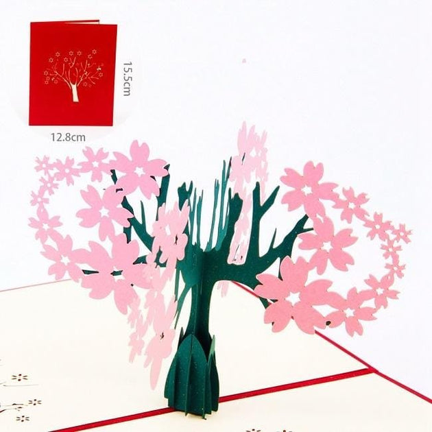 3D Sakura with Lover 3D Pop Up Greeting Card - Nexellus