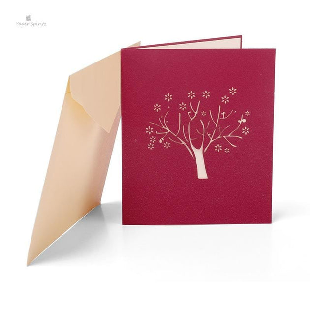 3D Sakura with Lover 3D Pop Up Greeting Card - Nexellus