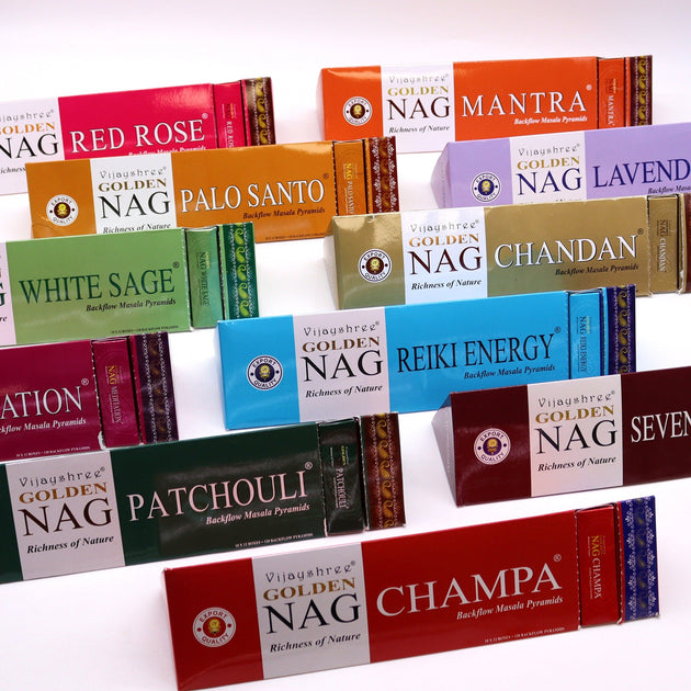 42g Jumbo Golden Nag - Red Rose Backflow Incense Cones - Per case: 1 Piece - Nexellus