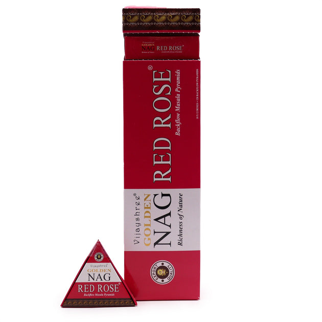 42g Jumbo Golden Nag - Red Rose Backflow Incense Cones - Per case: 1 Piece - Nexellus