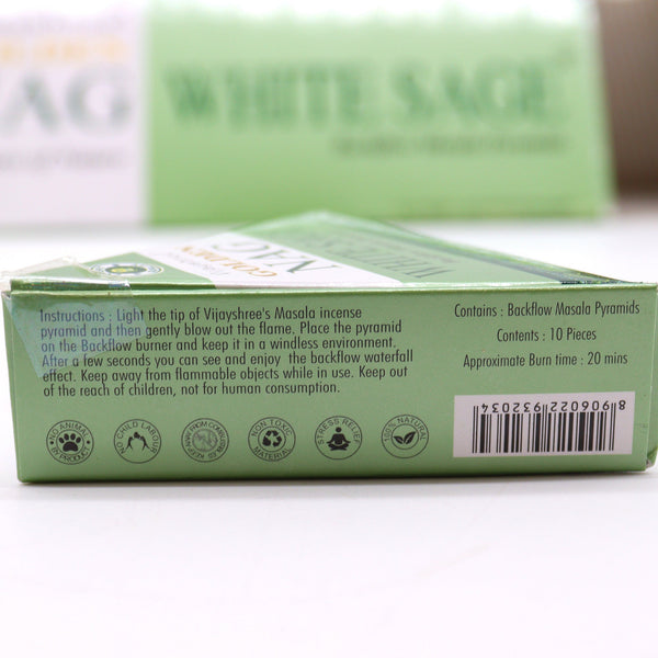 42g Jumbo Golden Nag - White Sage Backflow Incense Cones - Per case: 1 Piece - Nexellus
