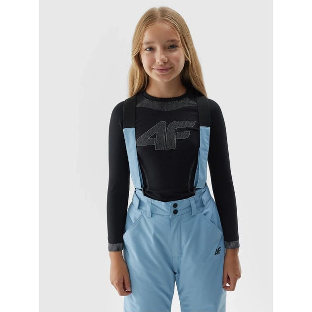 4F Kids Ski Pants With Suspenders, NeoDry 8000 Membrane, Insulated, Blue, Waterproof - Nexellus