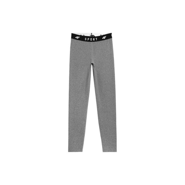 4F Women's Training Pants - Medium Gray Melange, Quick - Drying Polyester Leggings with Elastic Waistband - Nexellus