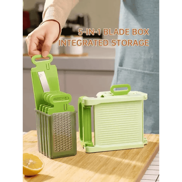 5 - in - 1 bl ade box integrated storage fruit chopper slicer dicer cutter - Nexellus