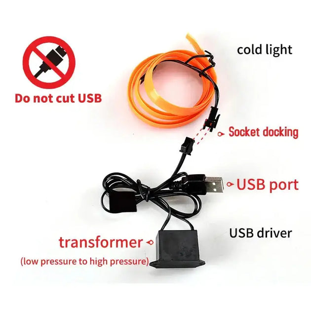5m car interior accessories atmosphere lamp colorful cold light line Nexellus