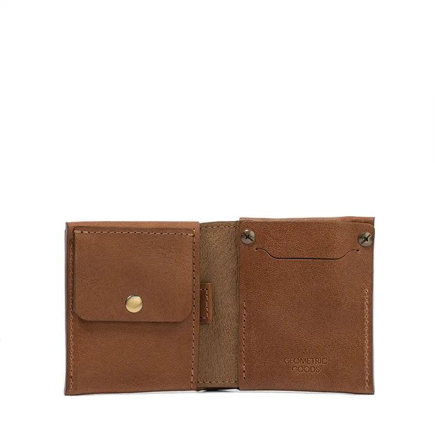 Airtag billfold wallet with coin pouch - Brown