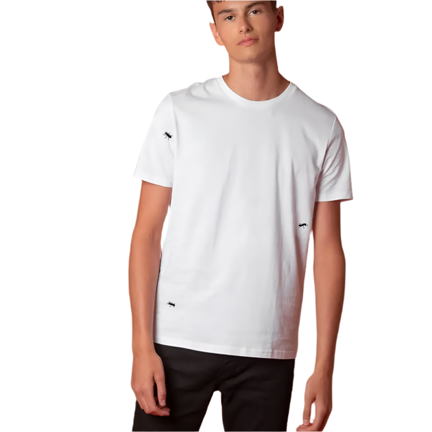 Ants Embroidered T-Shirt White Men - Nexellus
