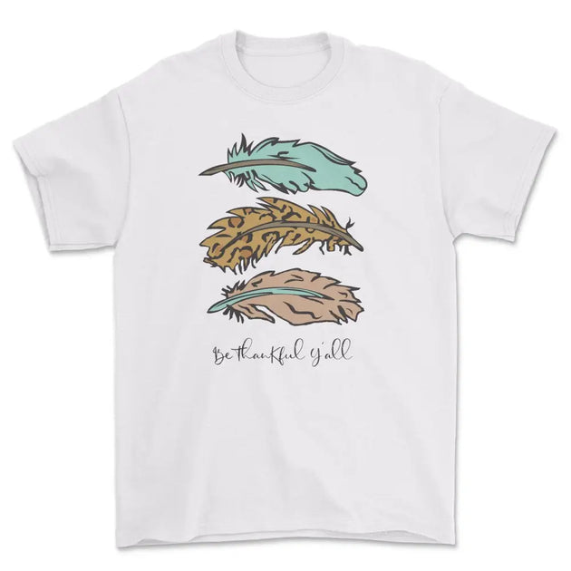 Be thankful feathers tee - Large
