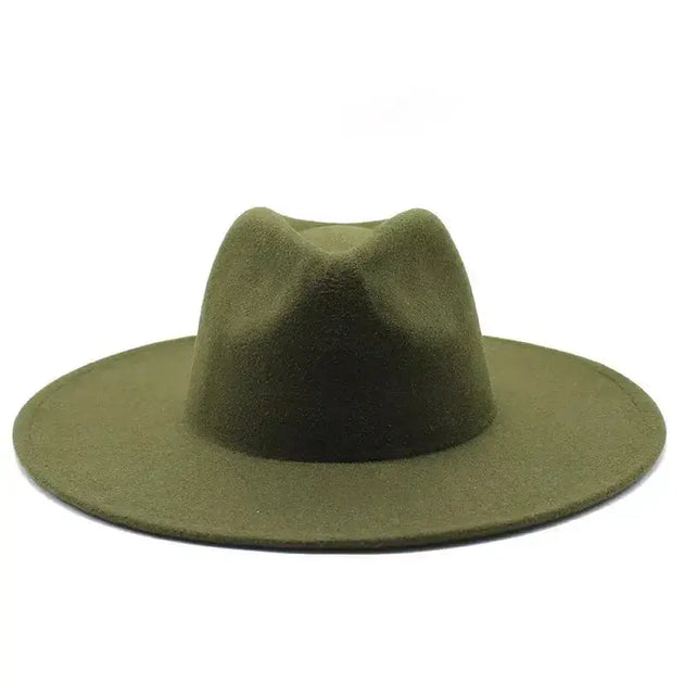 Classical wide brim fedora hat black white wool hat men & women Nexellus