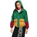 Color blocking hooded corduroy jacket Nexellus