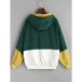 Color blocking hooded corduroy jacket Nexellus