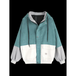 Color blocking hooded corduroy jacket Nexellus