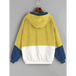 Color blocking hooded corduroy jacket Nexellus