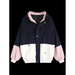 Color blocking hooded corduroy jacket Nexellus