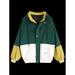 Color blocking hooded corduroy jacket Nexellus