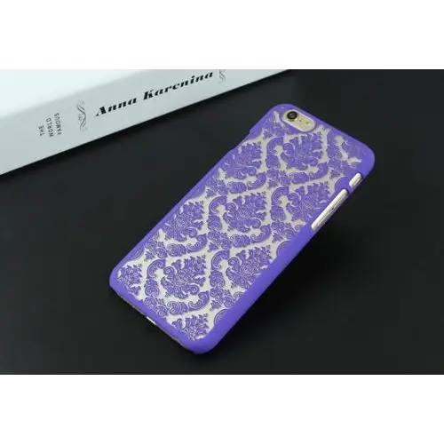 Damask vintage pattern hard matte purple case - for iphone