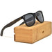 Ebony wood classic style sunglasses with black polarized
