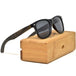 Ebony wood classic style sunglasses with black polarized