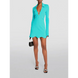 Lapel deep V-neck Rhinestone long sleeve Women Dress Nexellus