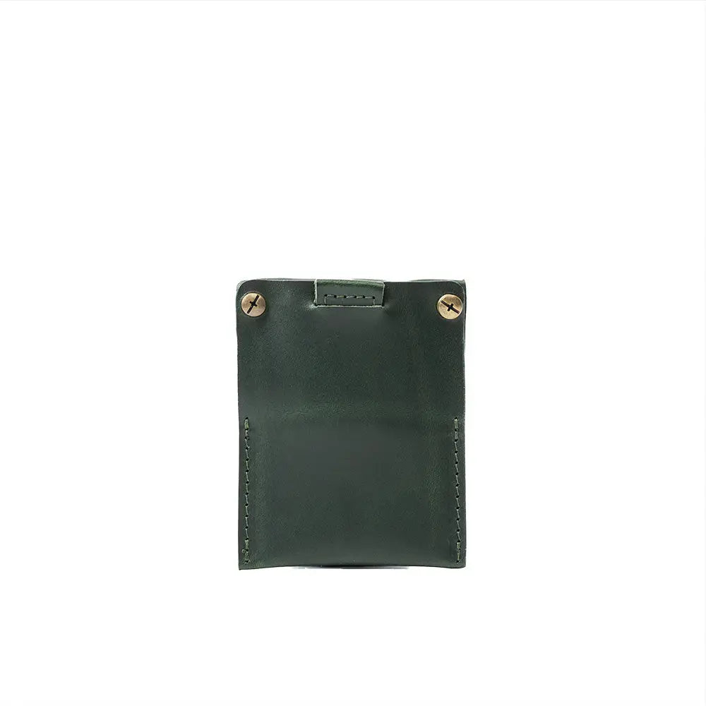Leather airtag card holder 2.0 - Forest Green