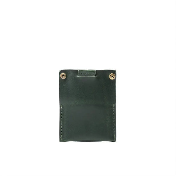Leather airtag card holder 2.0 - Forest Green
