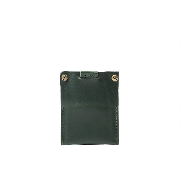 Leather airtag card holder 2.0 - Forest Green