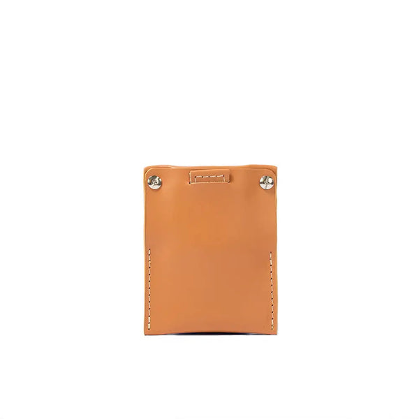 Leather airtag card holder 2.0 - Light Orange
