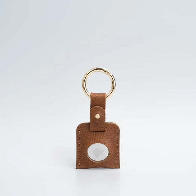 Leather airtag keychain