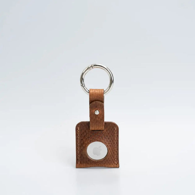 Leather airtag keychain