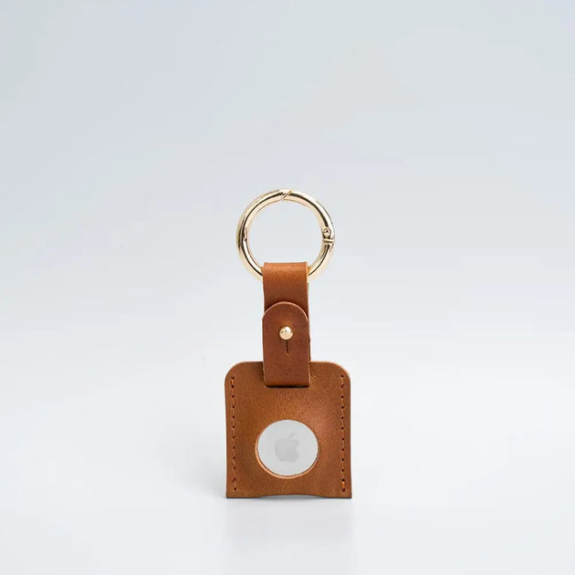 Leather airtag keychain