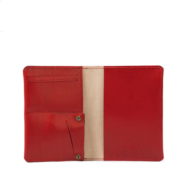 Leather airtag passport holder - Red