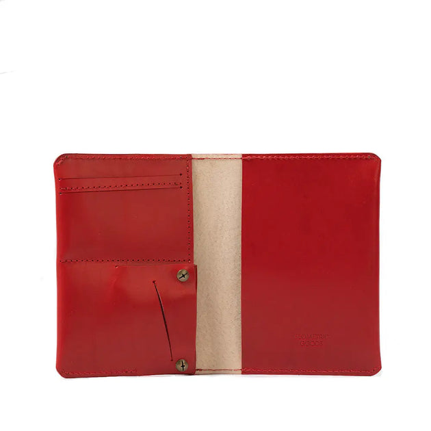 Leather airtag passport holder - Red