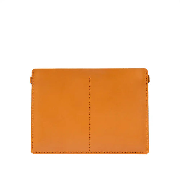 Leather bag for macbook - the minimalist 4.0 - Deep Saffron